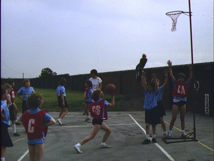 Netball at Pilsley School.-1986