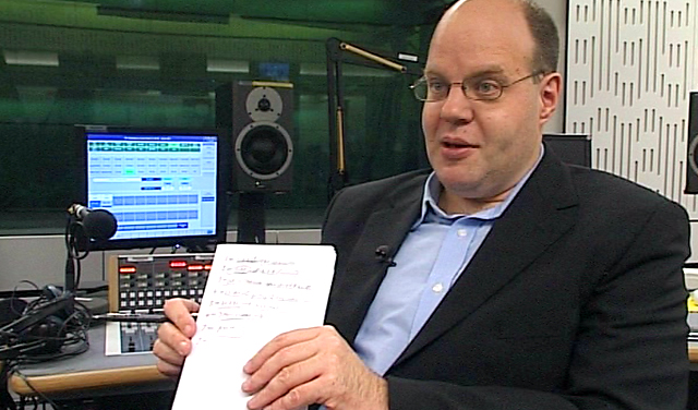 Mark Lawson in a radio studio