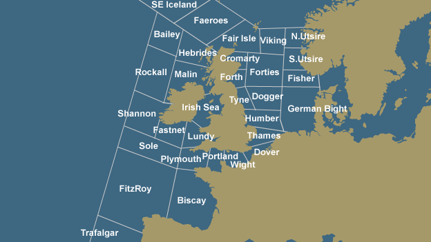 Map of shipping forecast areas