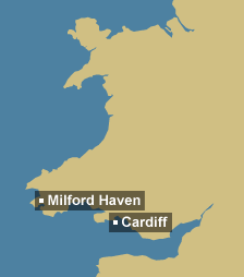 Tidal region map for Wales