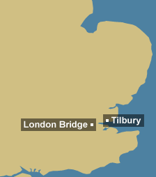 Tidal region map for London